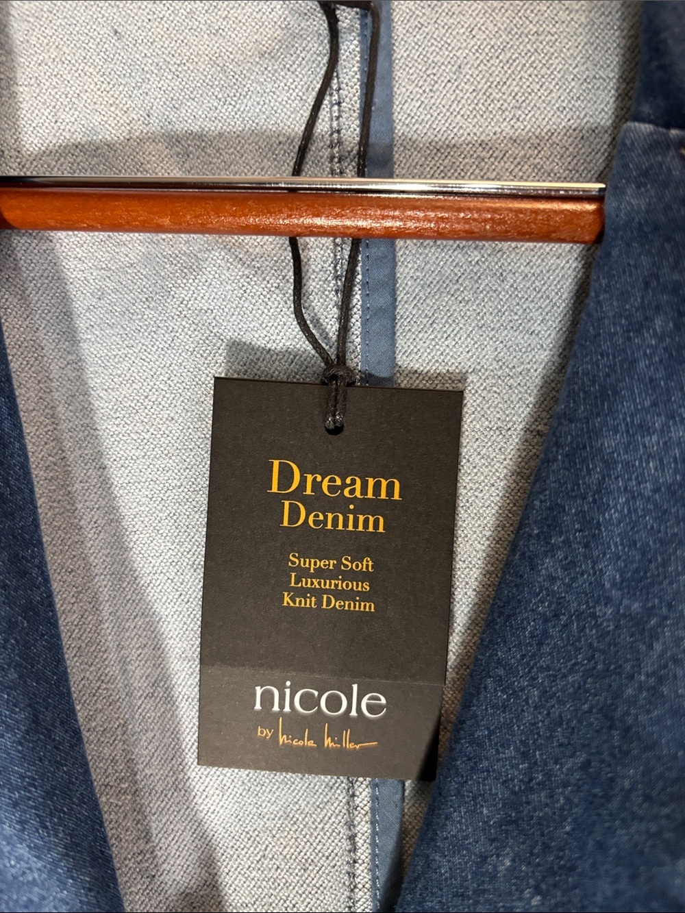 NWT Nicole by Nicole Miller Dream Denim Blazer Jacket Indigo Plus Size - Picture 3 of 9